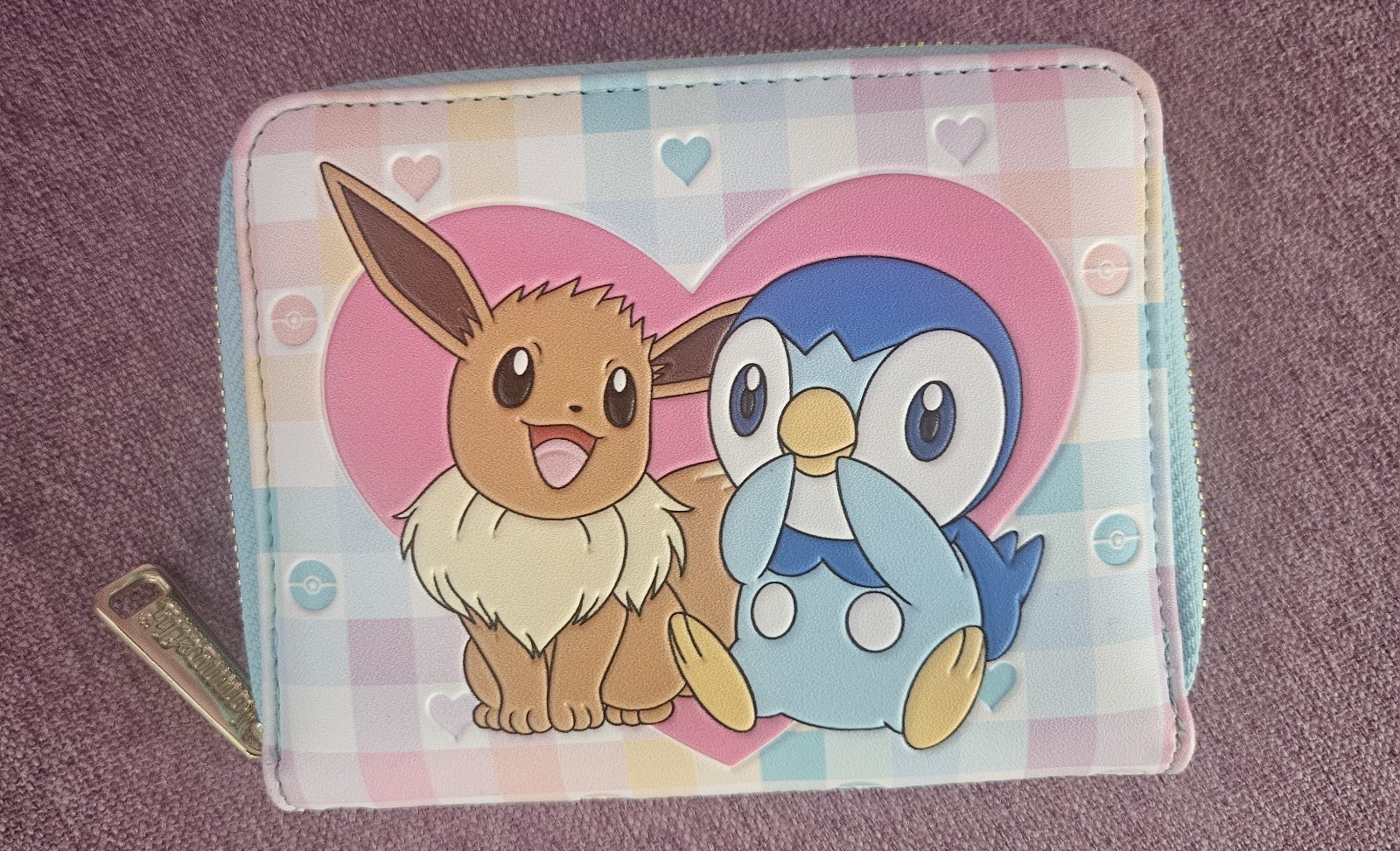 Loungefly Pokémon Eevee and Piplup Hearts Summer Spring Rainbow Wallet