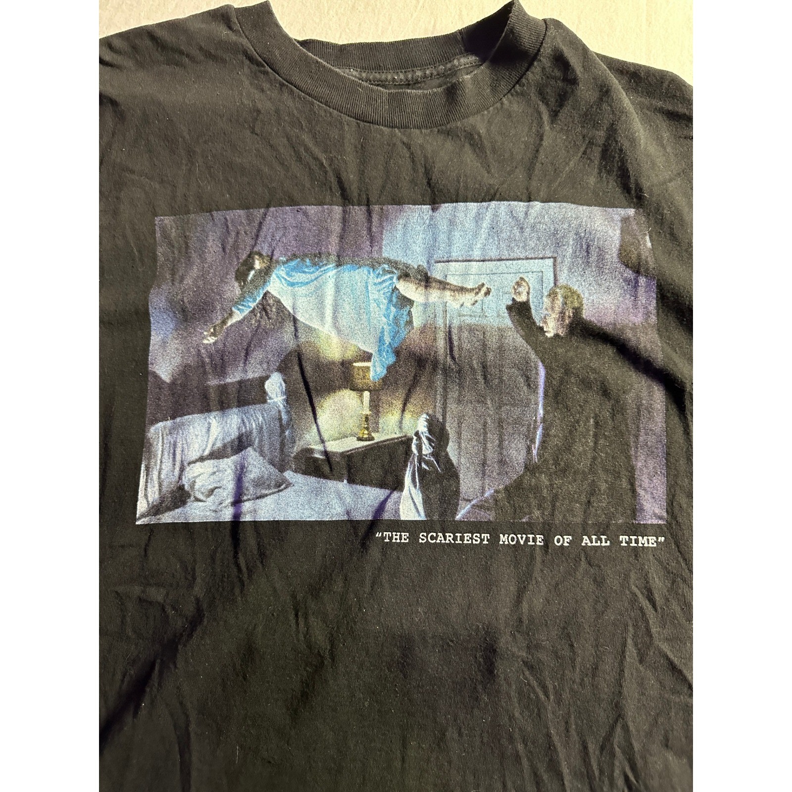 The Exorcist Movie Poster Long Sleeve Graphic T-Shirt Black Horror Film Men’s XL