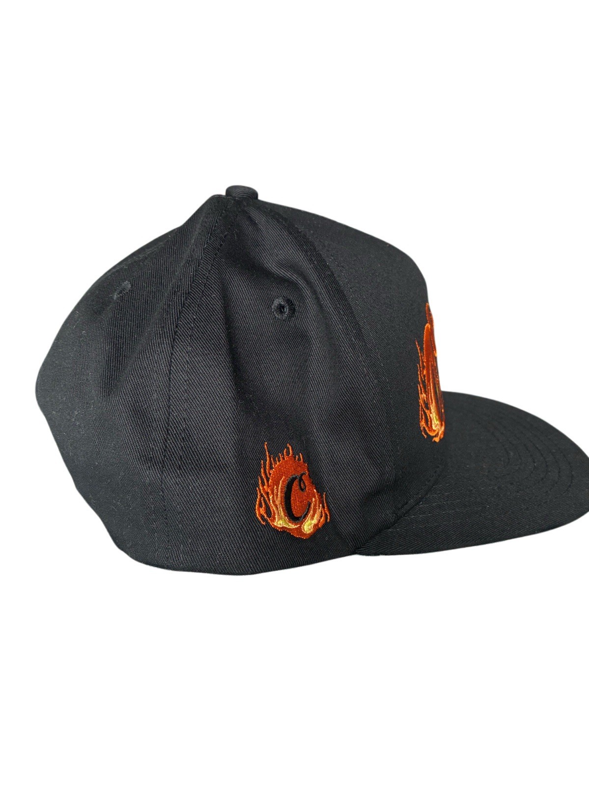 Cookies World On Fire Snapback Hat Black Flame Logo Adjustable Cap Zumiez NWT