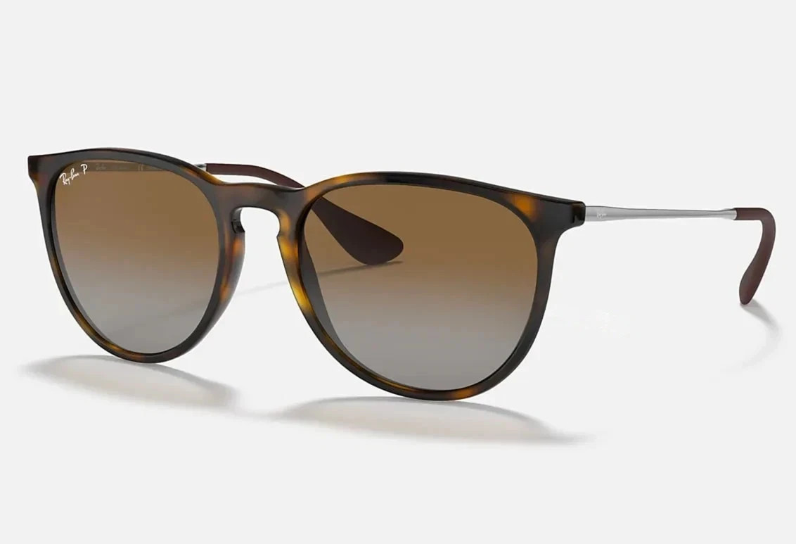 Ray-Ban Erika Polarized Sunglasses RB4171 RB4171 710/T5 54-18 Brown/Light Havana