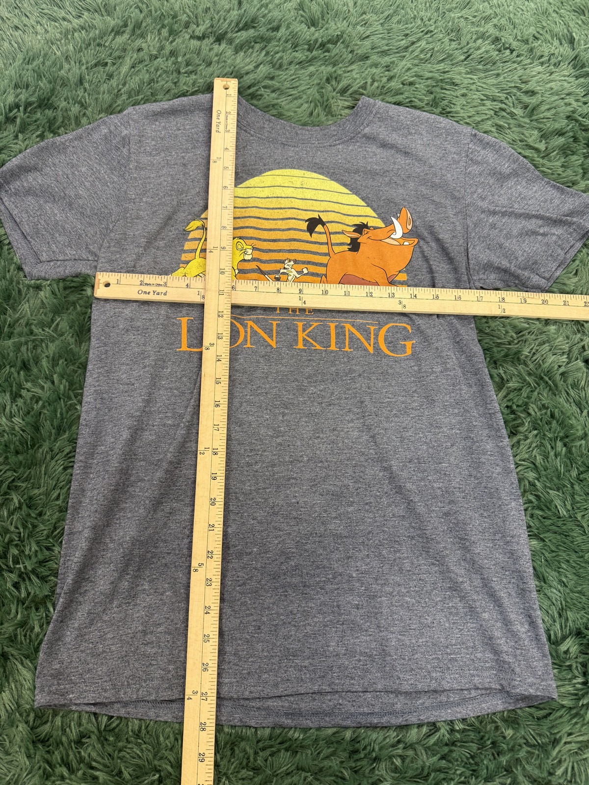 Disney The Lion King Simba Timon Pumbaa Sunset Graphic T-Shirt Men’s Size M Gray