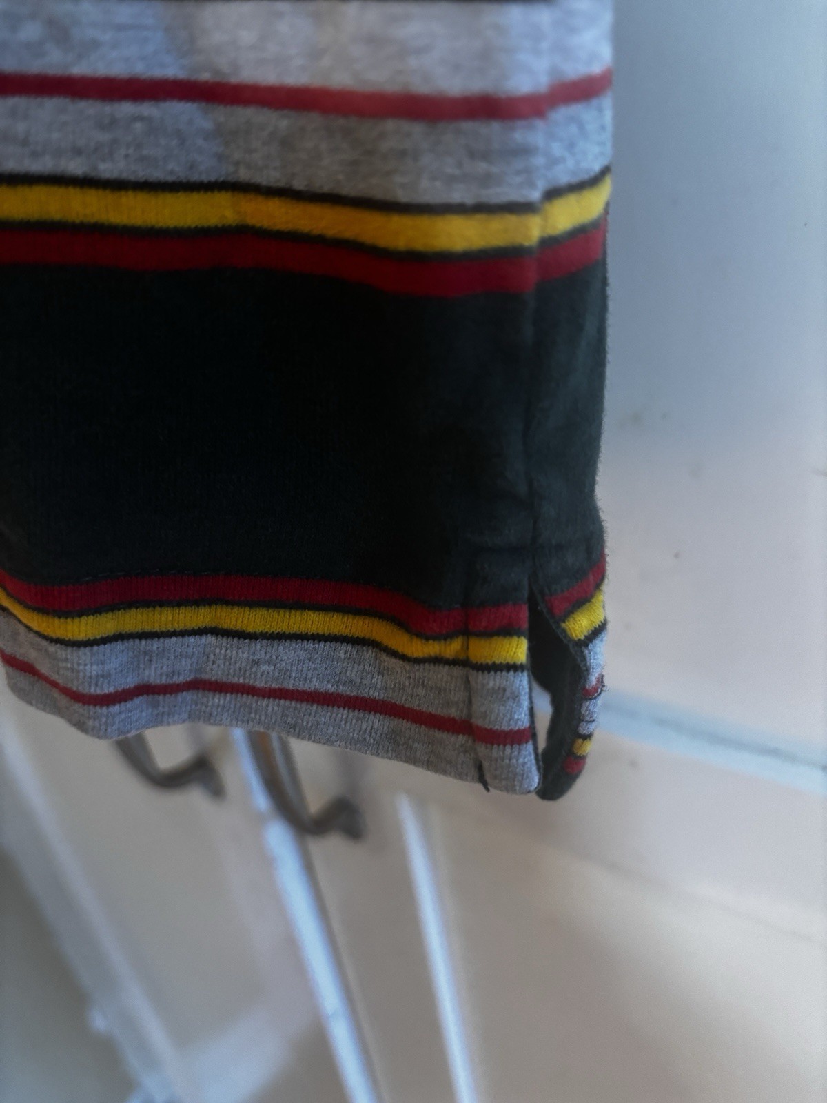 SUPERDRY Men College Stripe Polo Red, Yellow, Gray &Green Stripes – Medium (M)