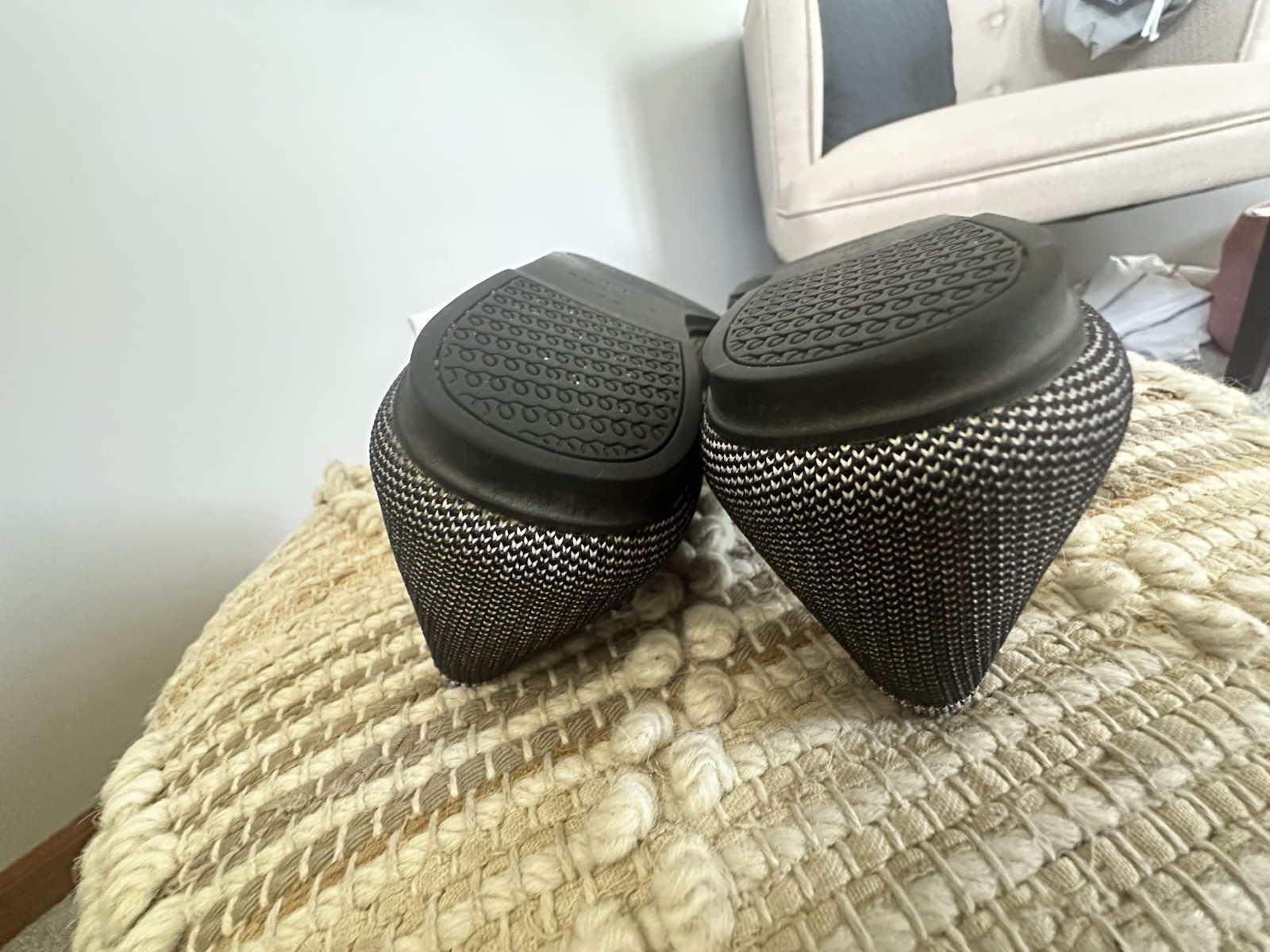 Rothys Black White Houndstooth The Daily Flat Sz 8.5 Washable Ballet Flats