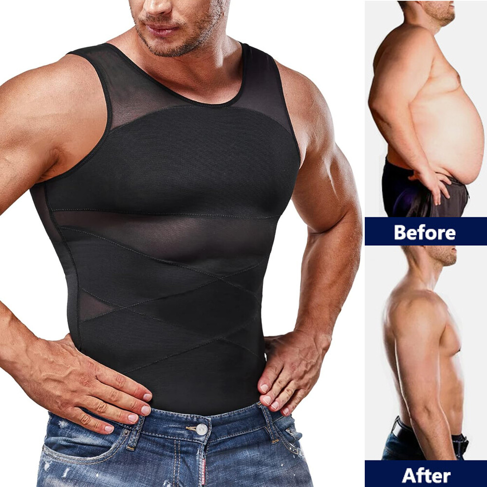 Slimming Body Shaper Tank Top Abdomen Gynomastica Compression Vest Shirt For Men
