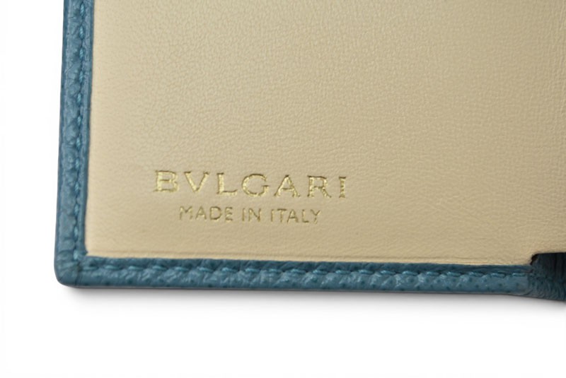 Bulgari Wallet Authentic Bulgari Bulgari Compact Wallet Turquoise Blue Leather