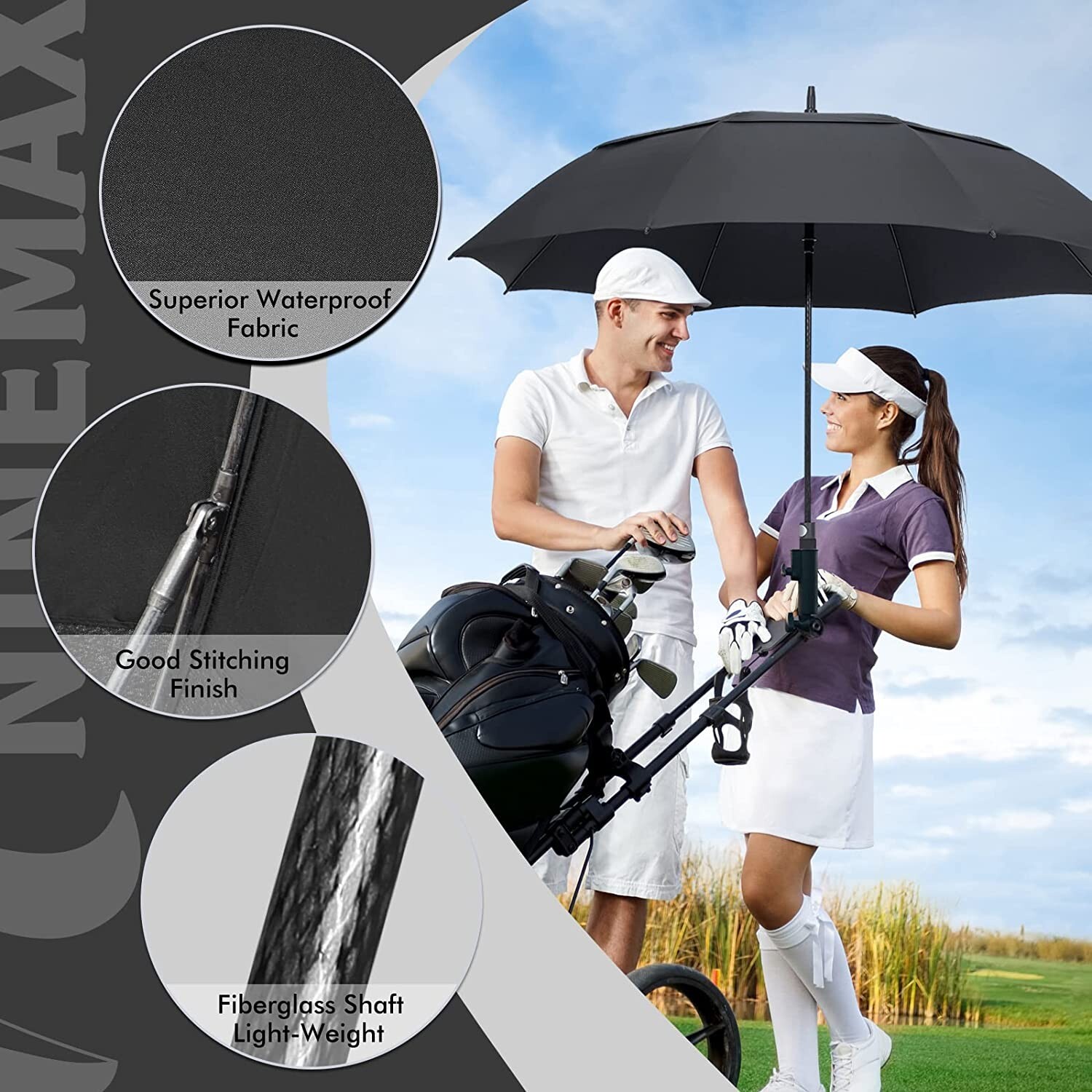 54/62/68 Inch Extra Large Oversized Golf Umbrella Heavy Duty Big Long Umbrella