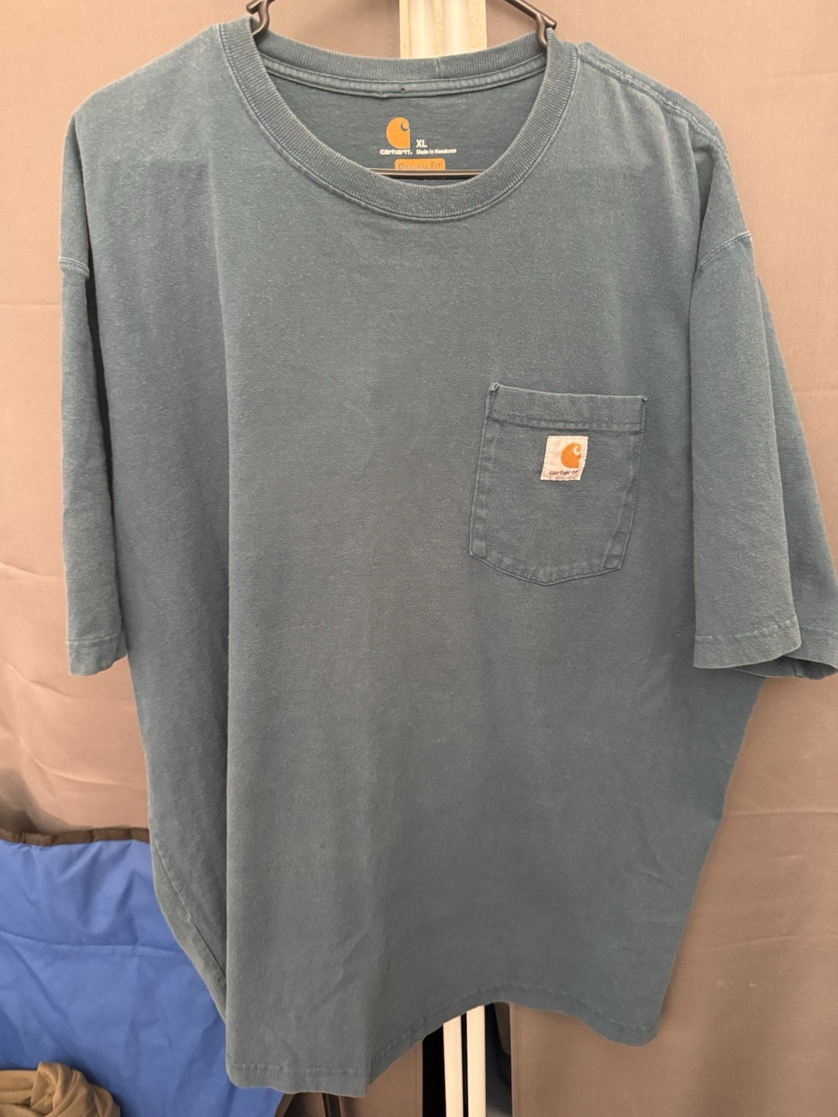 Carhartt K87 Men’s Original Fit Pocket T-Shirt XL Blue Crew Neck Short Sleeve