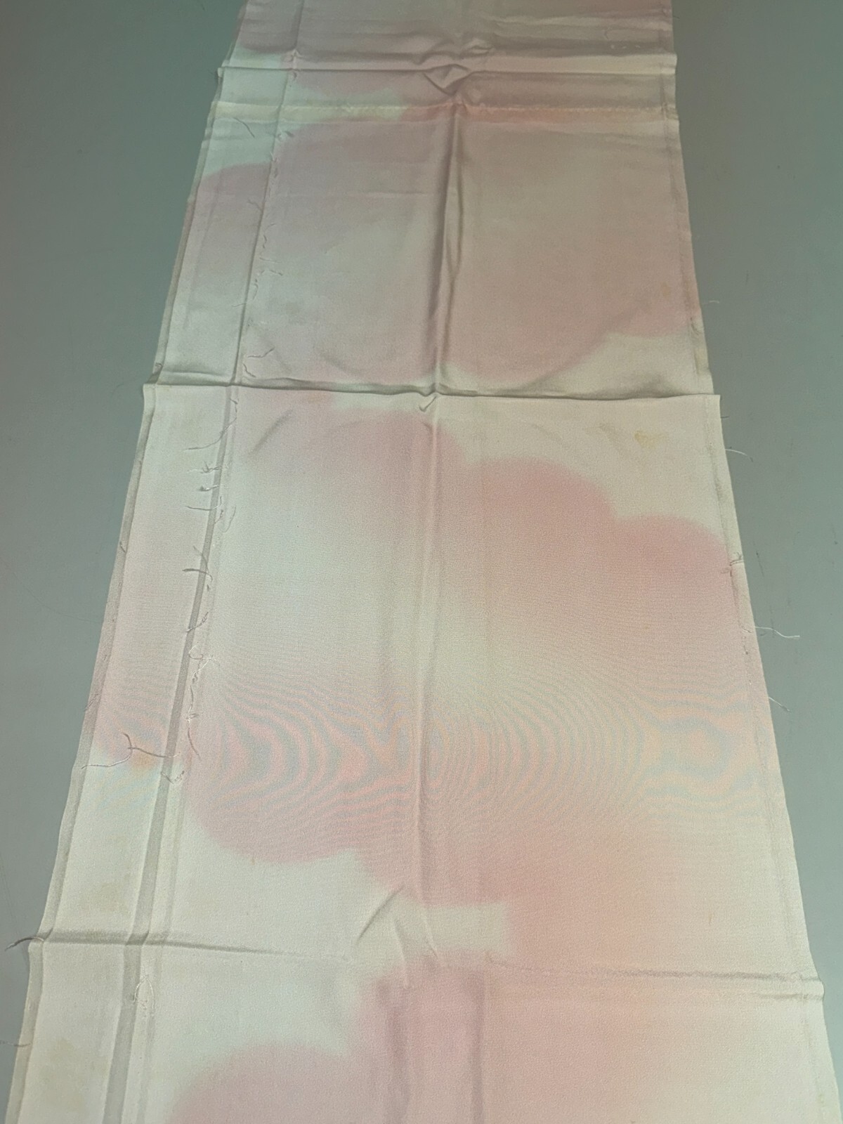 Japanese Vintage Kimono Fabric cloth Boro silk pink tradition Dirt 50.7×13.7in