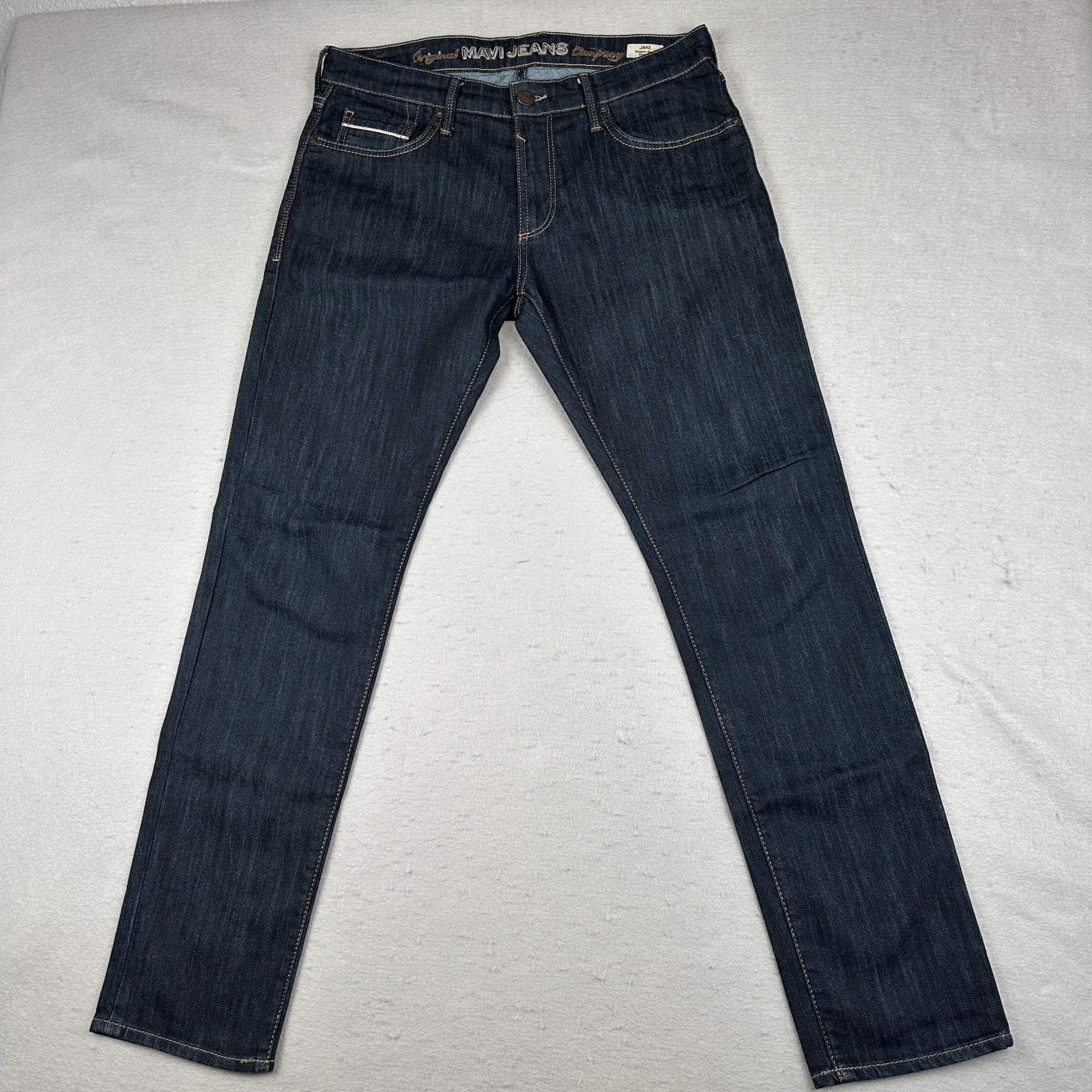 Mavi Jeans Mens 34×32 (Fits 34×31) Blue Jake Slim Straight Leg Indigo Dark Wash