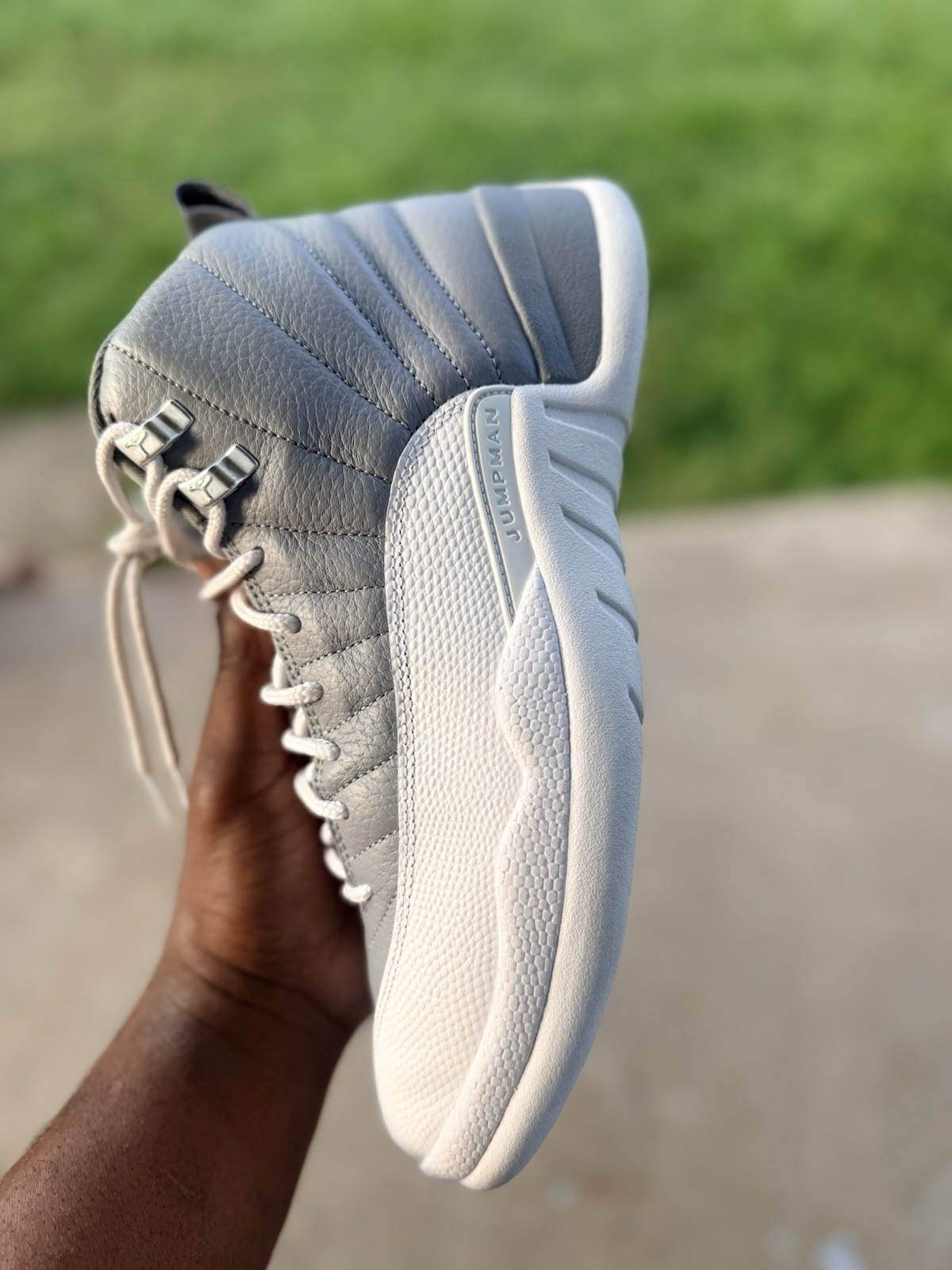 Jordan Air Jordan 12 Retro Stealth Gray. No box shoes was in clear case.