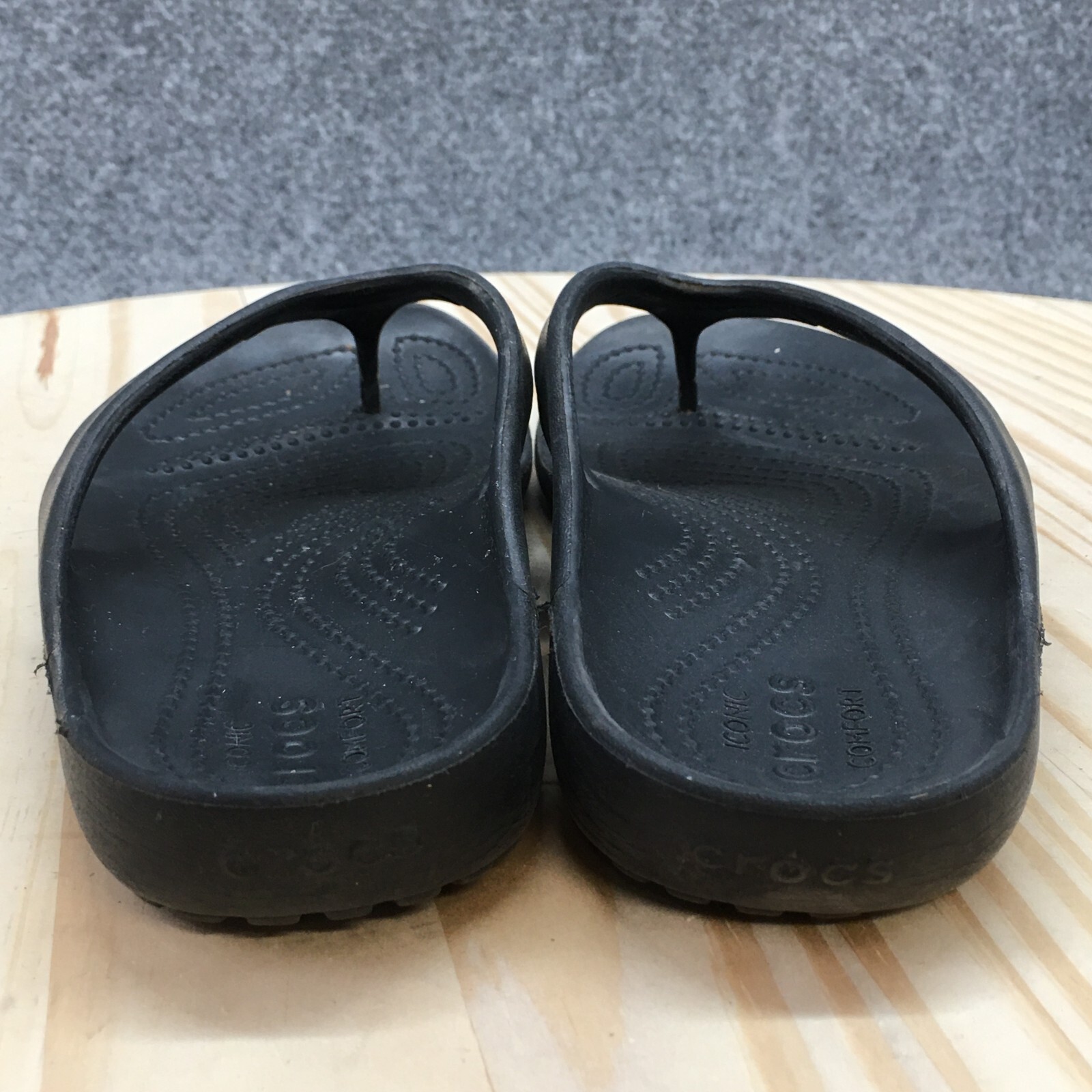 Crocs Sandals Womens 7 Kadee II Flip Flop Black Slip On Casual Comfort Toe Post