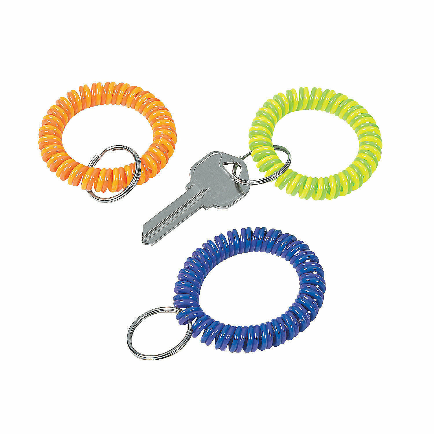 Neon Coil Keychains, Apparel Accessories, 12 Pieces