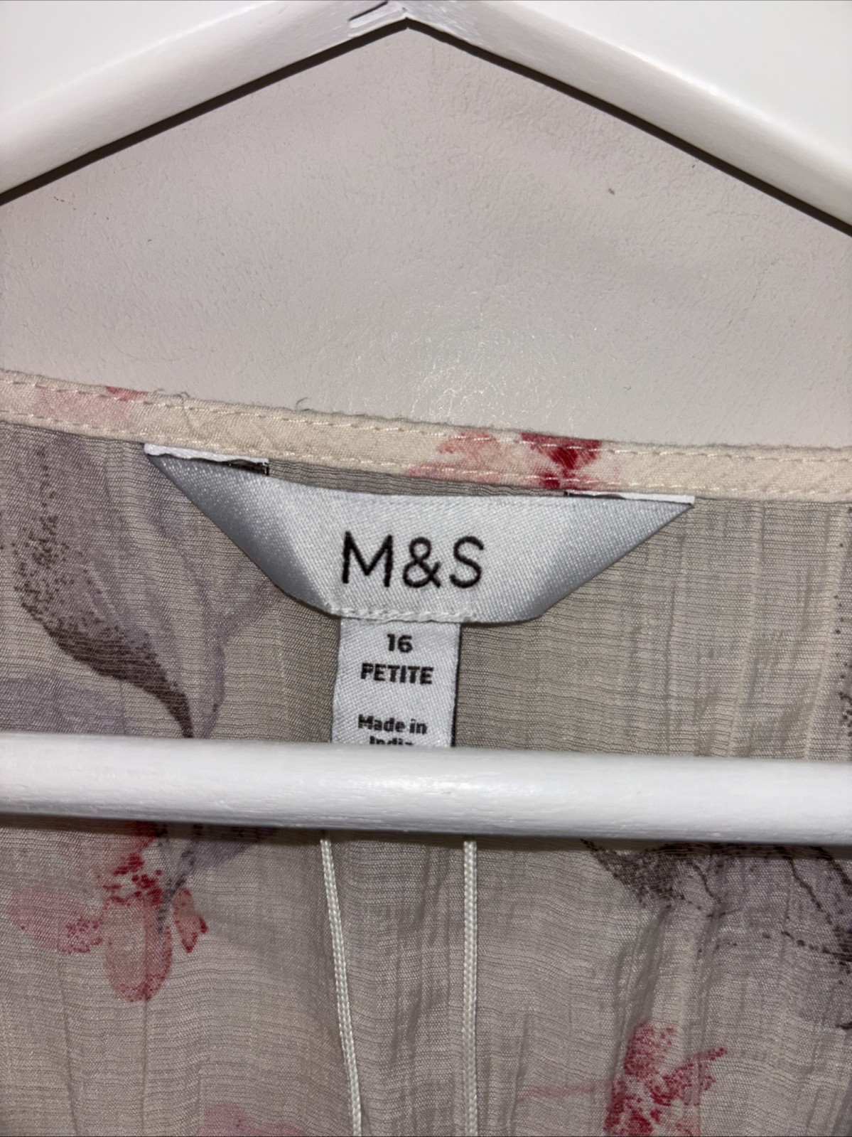 Dress Marks & Spencer Size 16 Petite Floral Knee Length Puff Sleeve Lined Bnwt