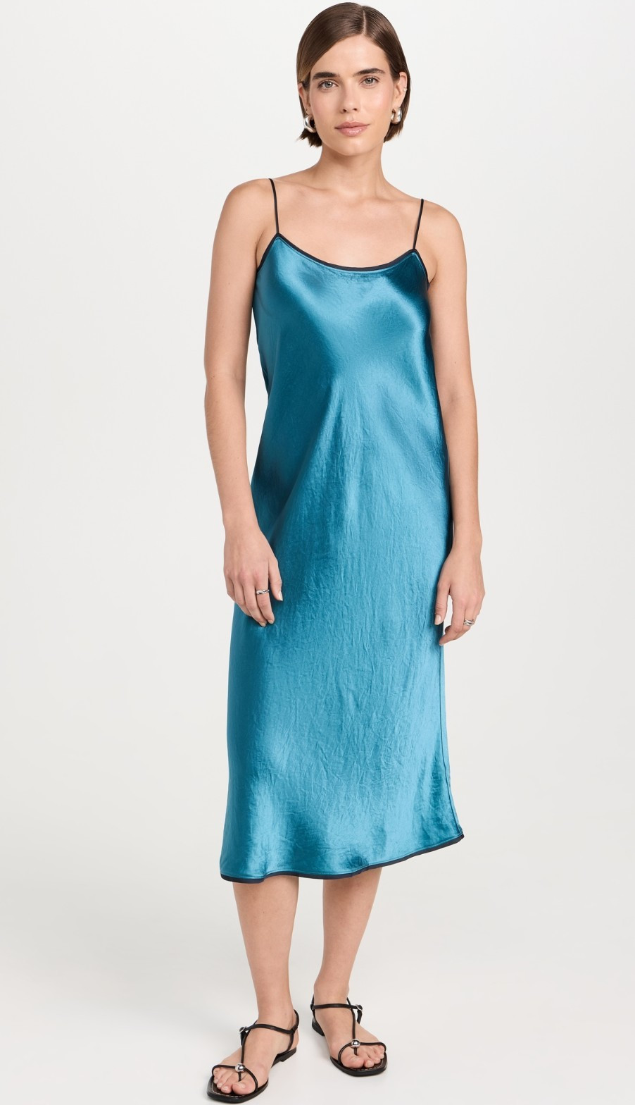 VINCE Tipped Slip Midi Dress Size