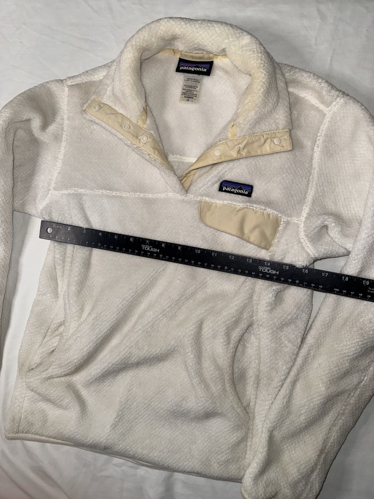 Patagonia Womens Re-Tool Snap-T Fleece Pullover Cream Off White Size Medium M