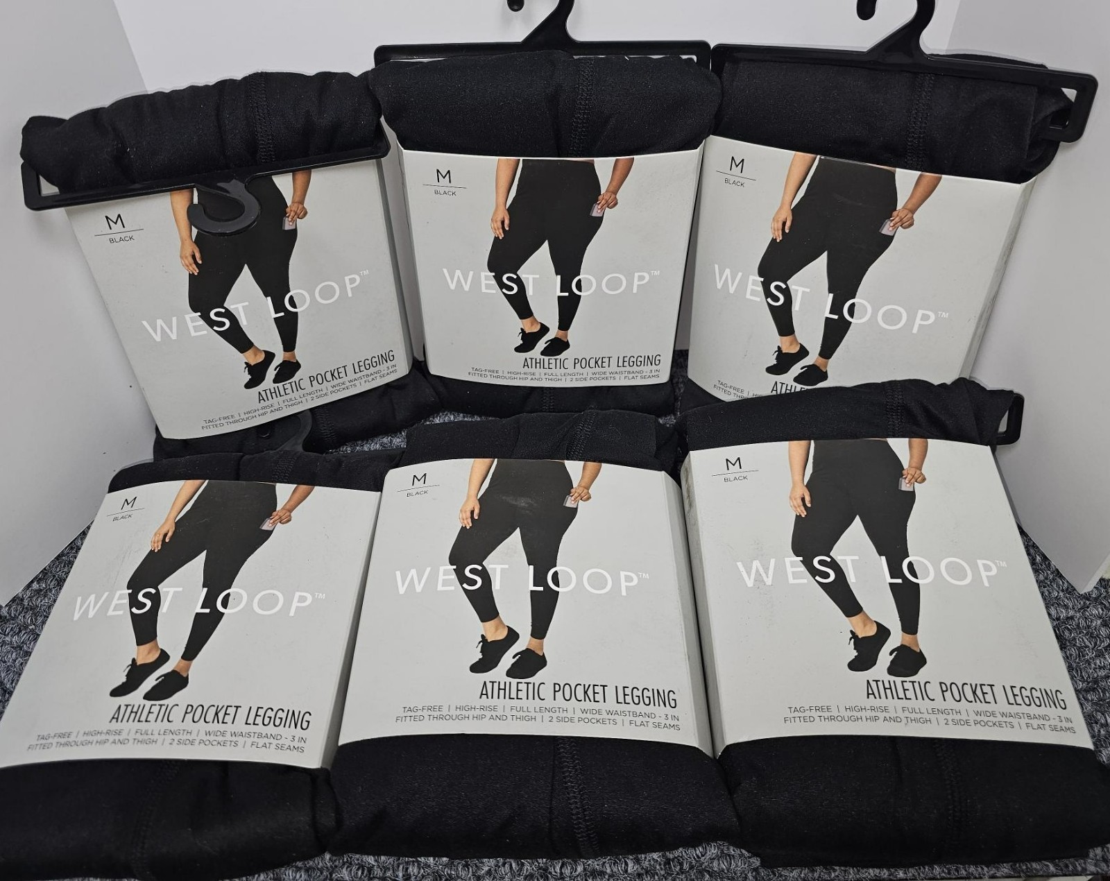 6X WEST LOOP Everyday Legging Regular Rise Tag-free Classic Fit BLACK – MEDIUM