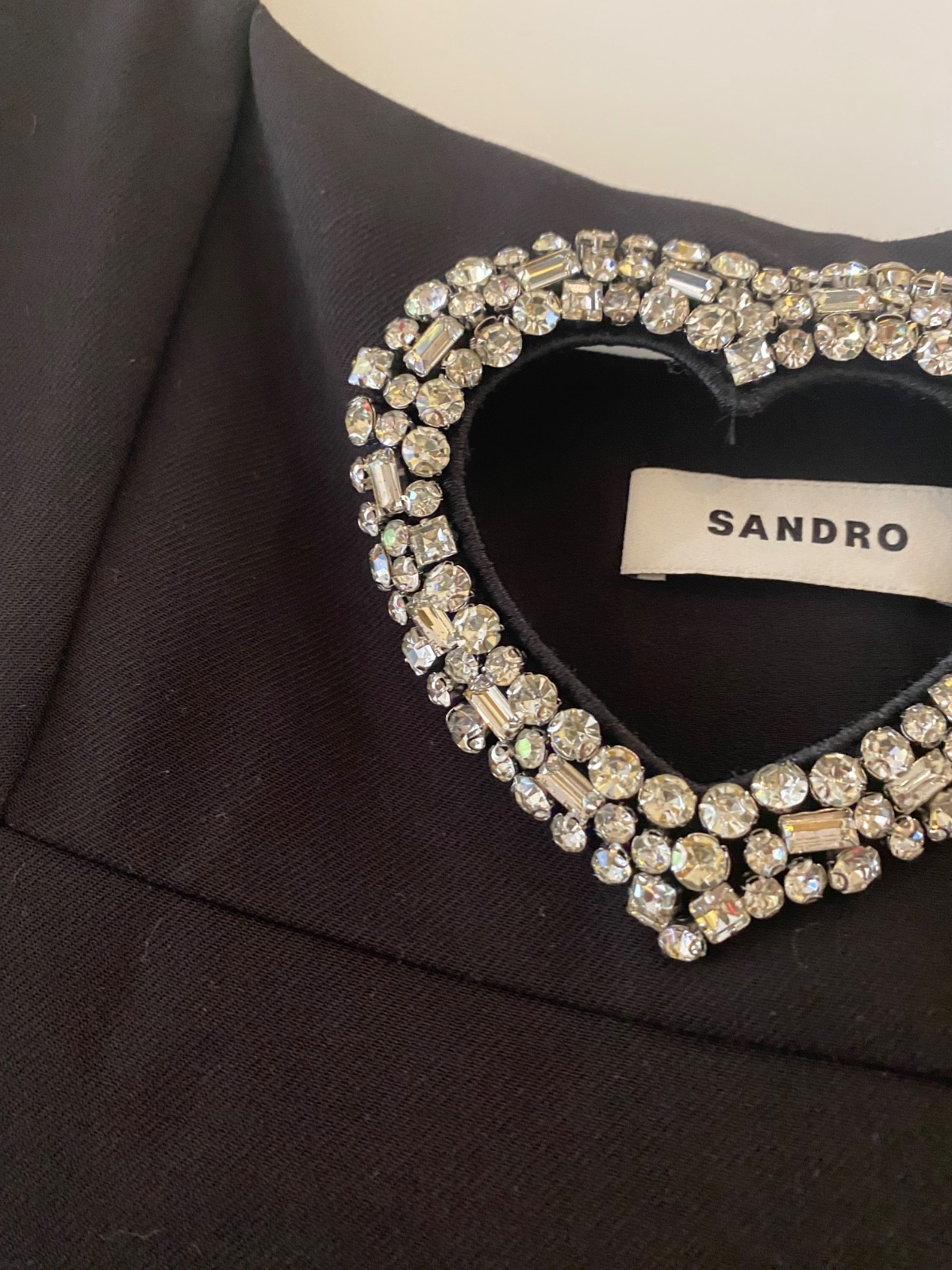 Sandro black evening dress rhinestone size 38 NEW £329