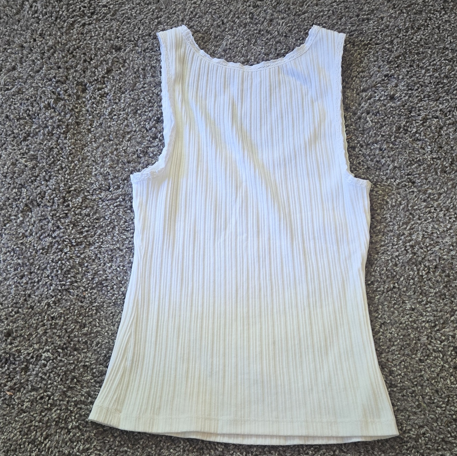 Aerie Women’s White Solid Scoop Neck Sleeveless Knit Tank Top Size XS