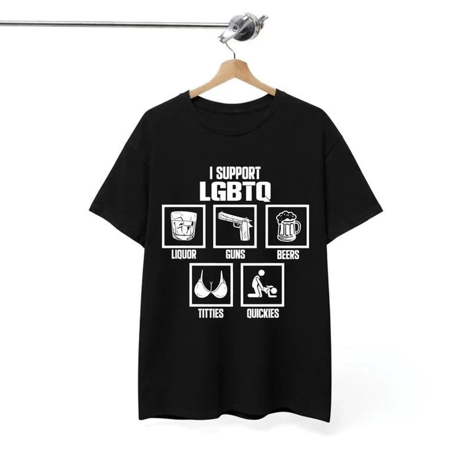 I Support LGBTQ Funny Meme Graphic Tee Unisex Trendy Gift