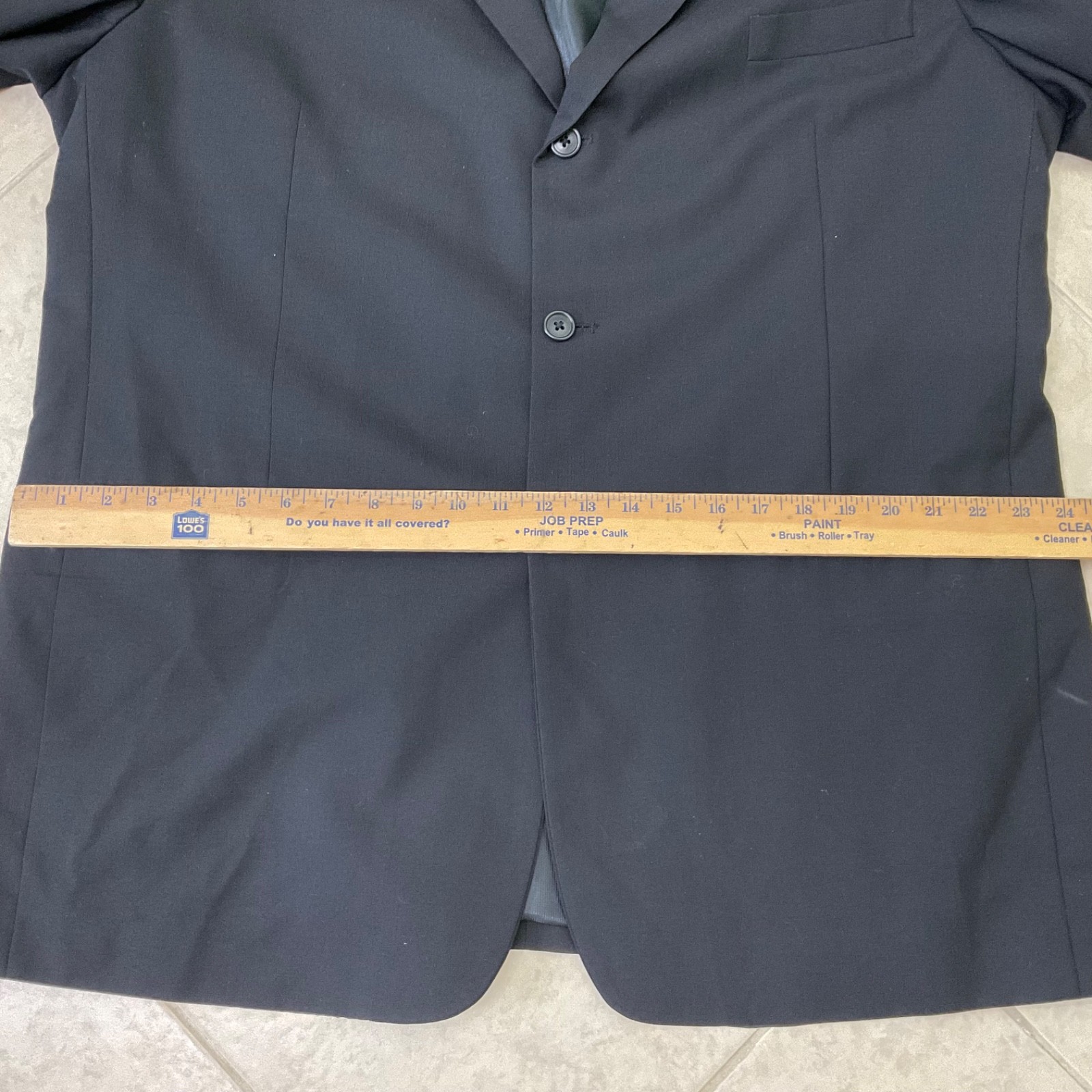 Gianco Polo Blazer Mens 48L Super 140s Wool Suit Jacket Only Black 3 Button
