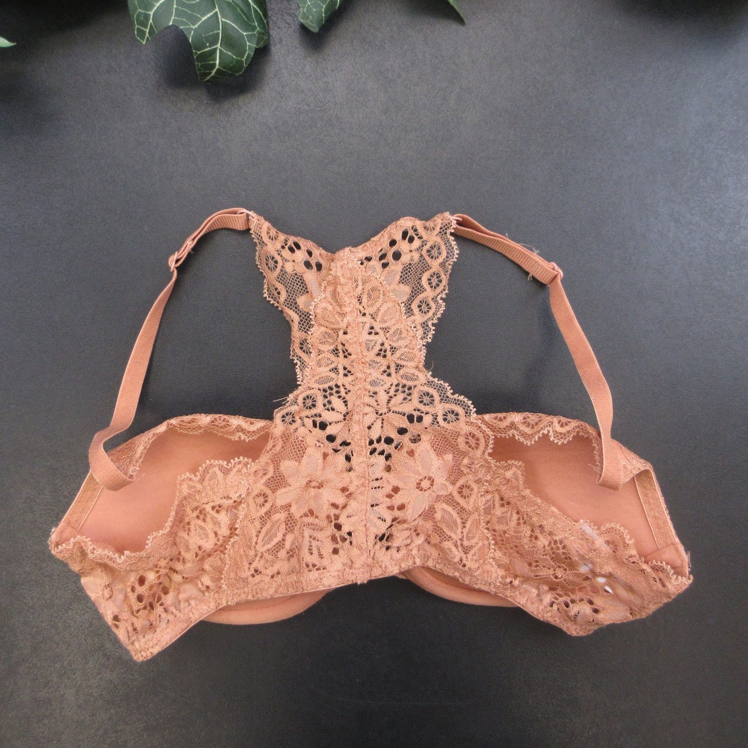 auden Women’s 32B Blush Pink Lace Push Up Racerback Underwire Bra
