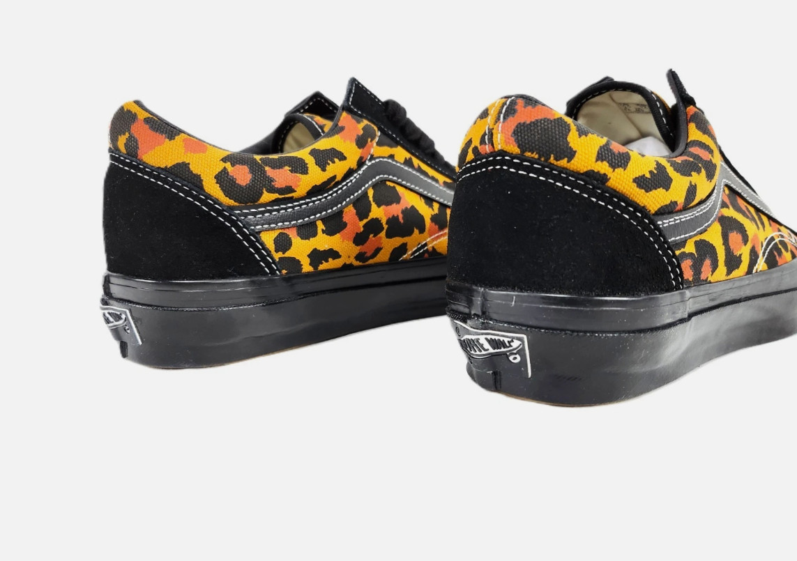 Vans Lx Old Skool Leopard Black Orange Sneakers Mens or Womens Skate Casual Shoe