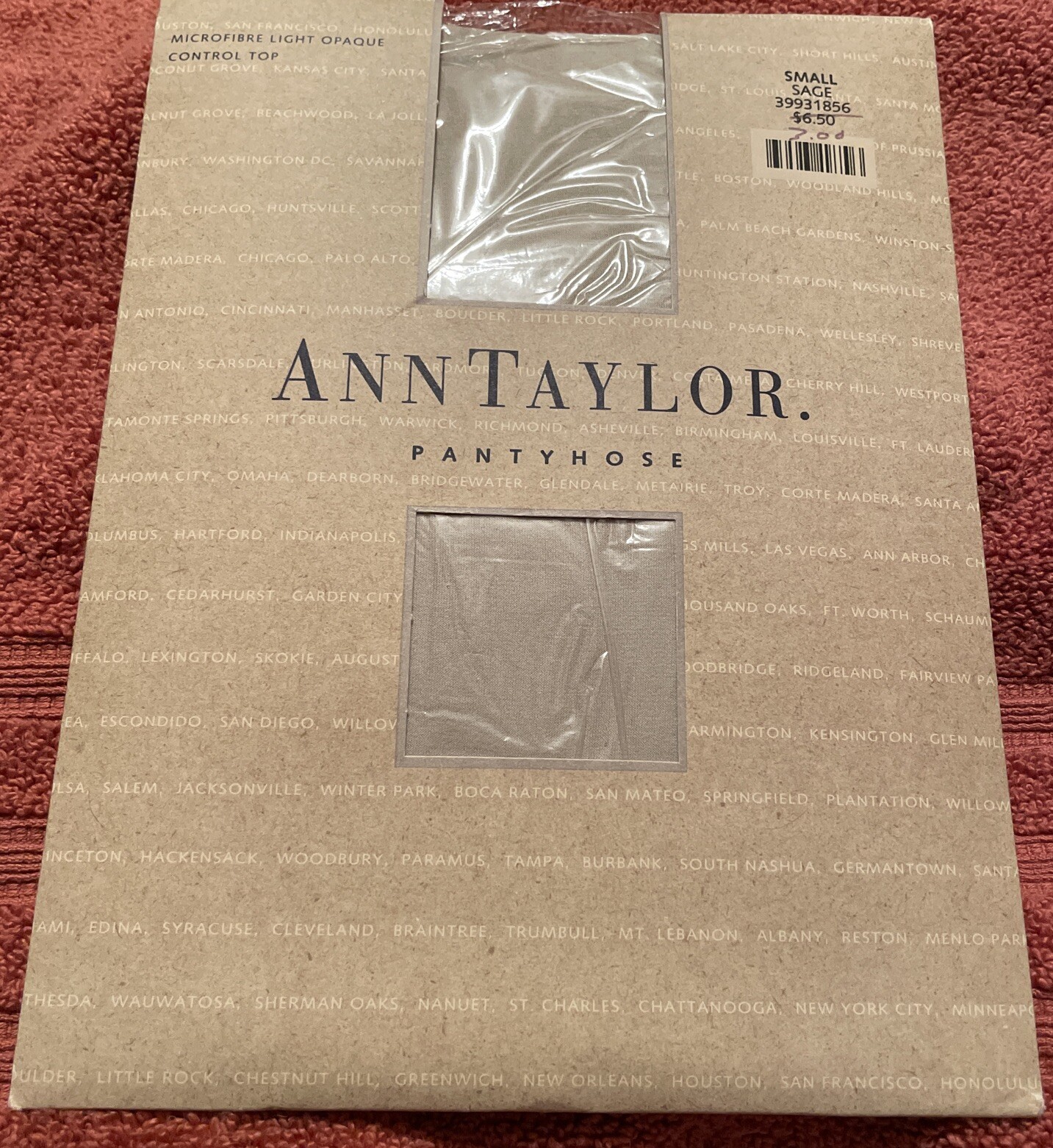 Ann Taylor Pantyhose Small Sage Microfibre Light Opaque Control Top NEW Business
