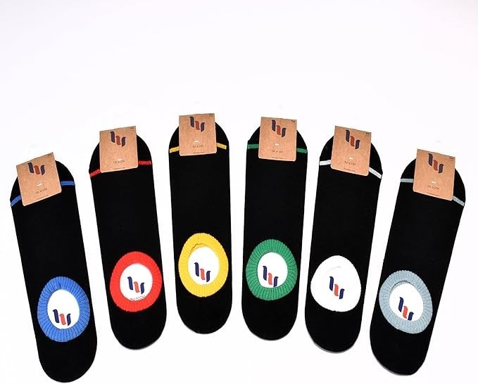 MEN Invisible No-Show COTTON Socks, MEDIUM, MULTI-COLOR, Casual, 6 Pair