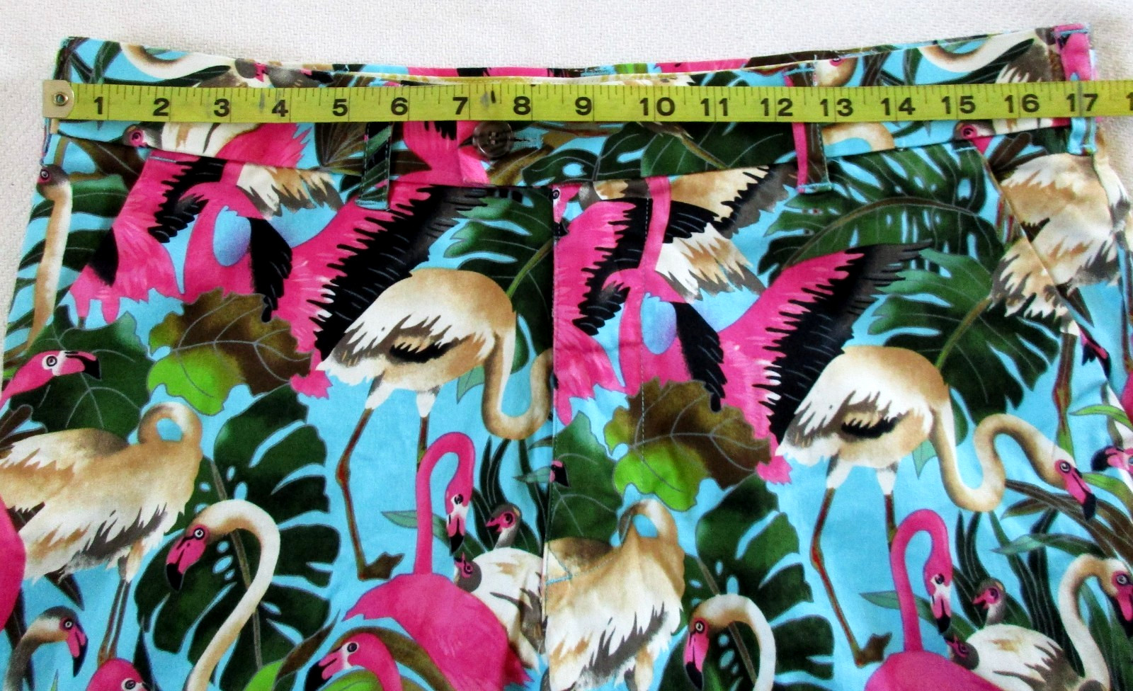 Loudmouth Golf Shorts Men’s 34 All Over Print Pink Flamingo Tropical Chino 11″