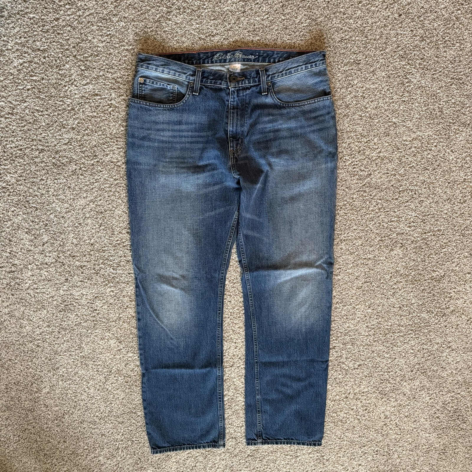 Eddie Bauer Relaxed Fit Jeans Mens 35×34 Blue Denim Straight Leg