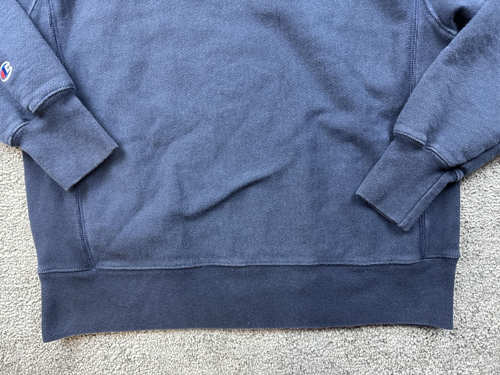 Champion Reverse Weave Sweatshirt Mens Medium Blue Fleece Crewneck Logo