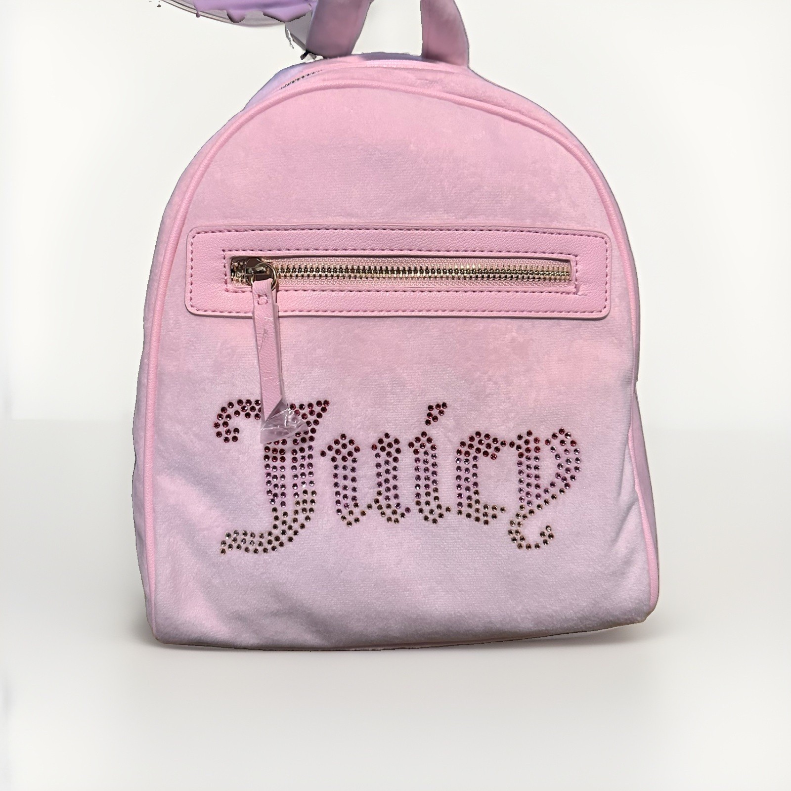 Juicy Couture Pink Mini Big Spender Backpack Rhinestone Logo w/ Front Pocket