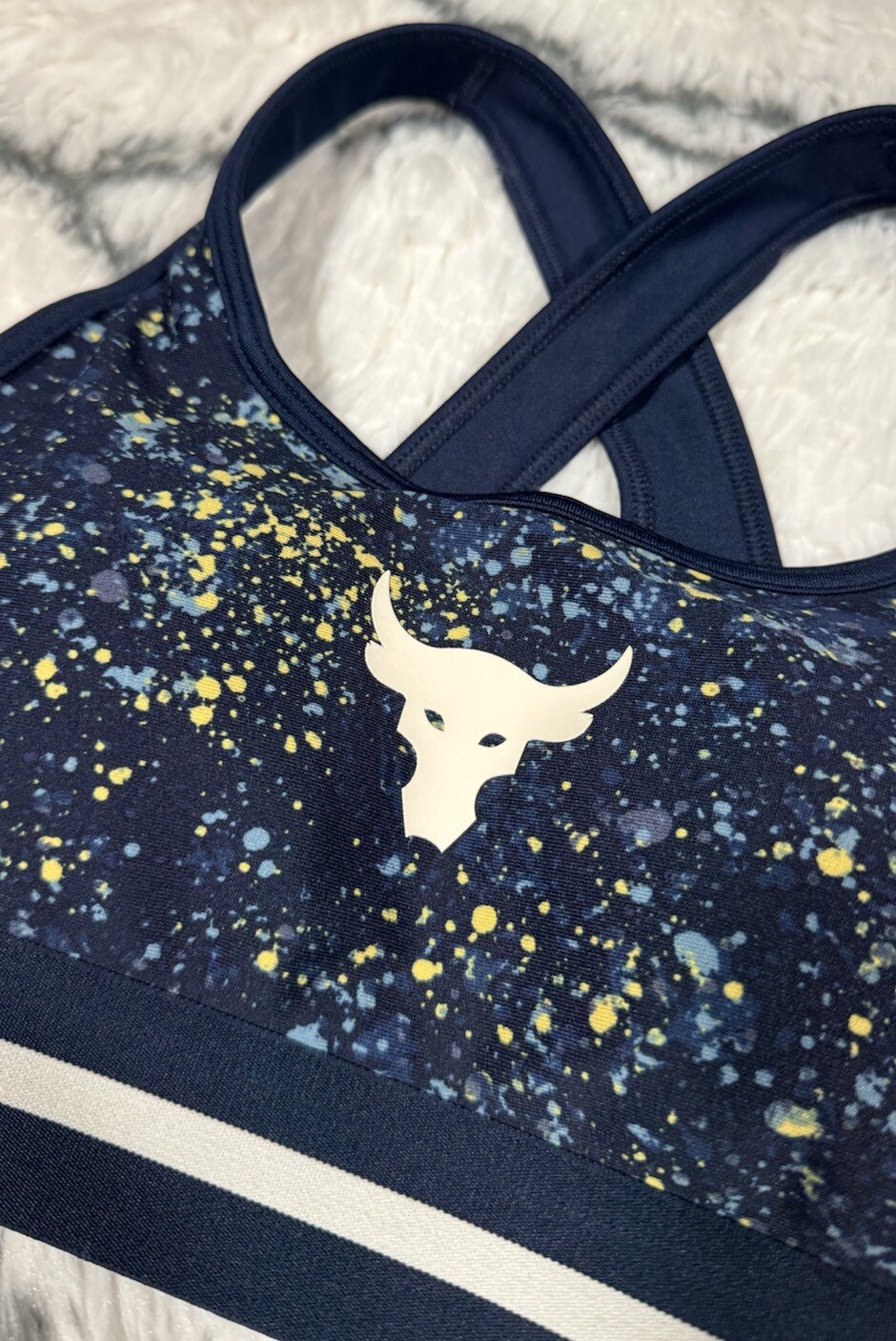 UNDER ARMOUR Project Rock Sports Bra Crossback Women’s XS *NEW* 1371365-408 $50