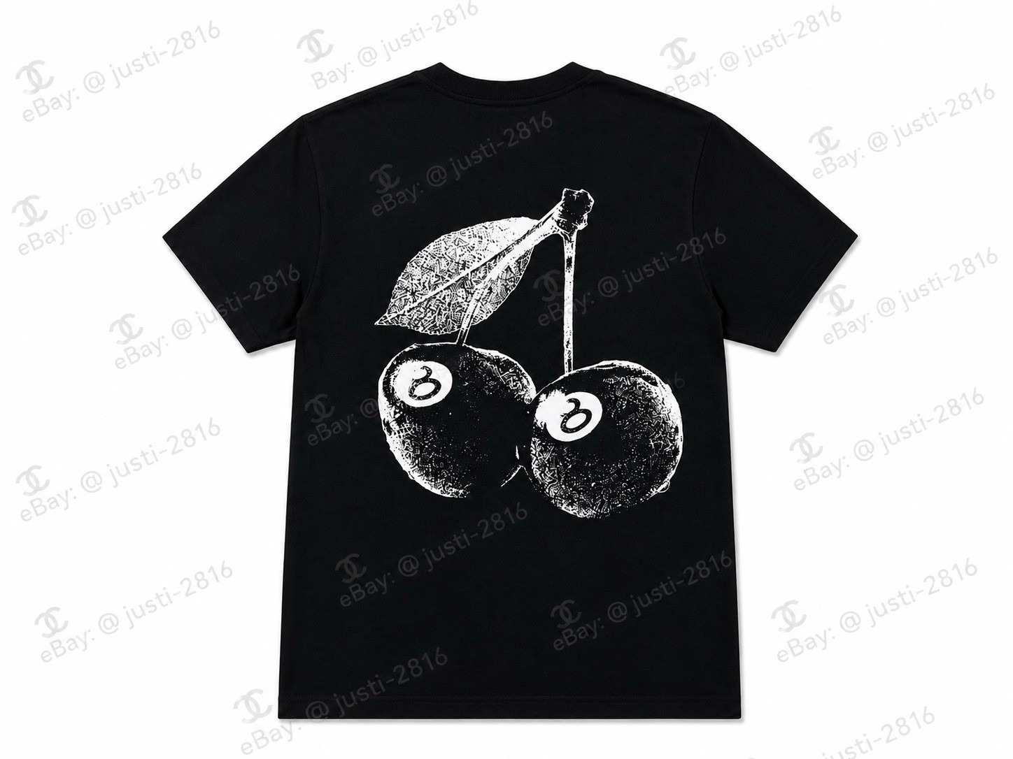 Stüssy 8 Ball Cherry Tee Black | Size Medium | NWT | Authentic
