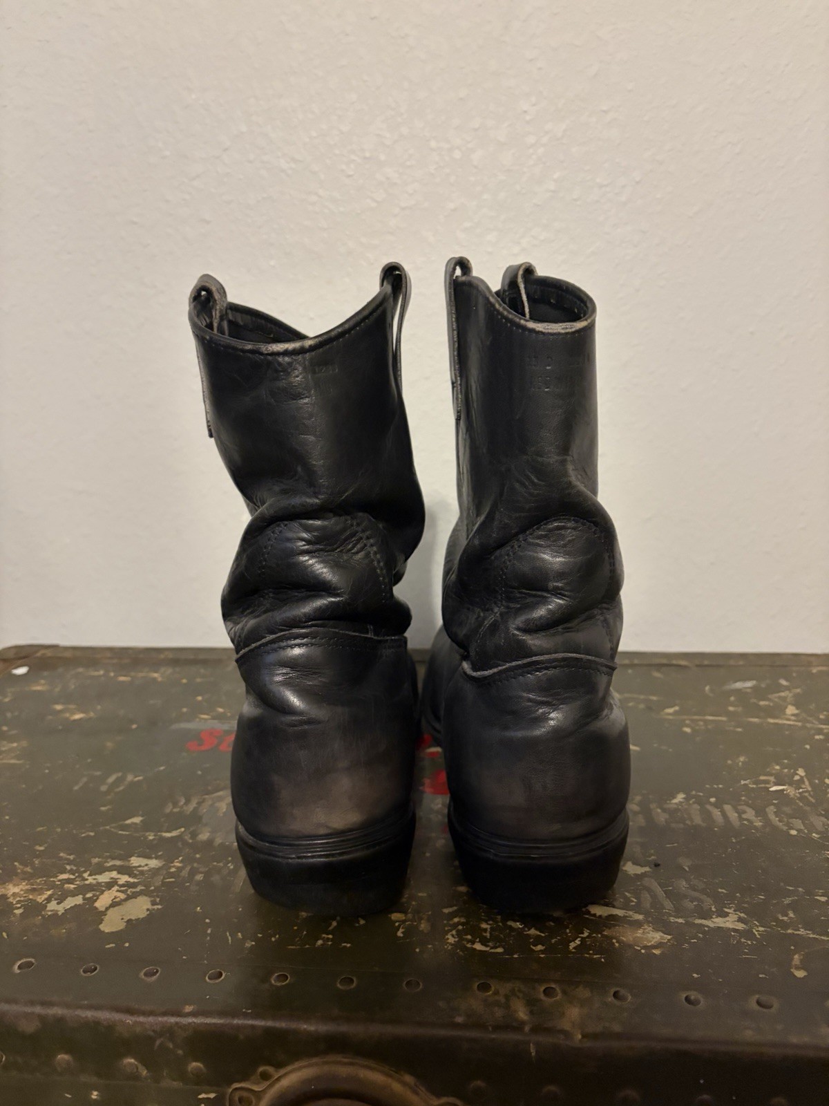 Vintage 80s Red Wing Pecos Black Soft Toe Leather Cowboy Boots Men’s Size 13