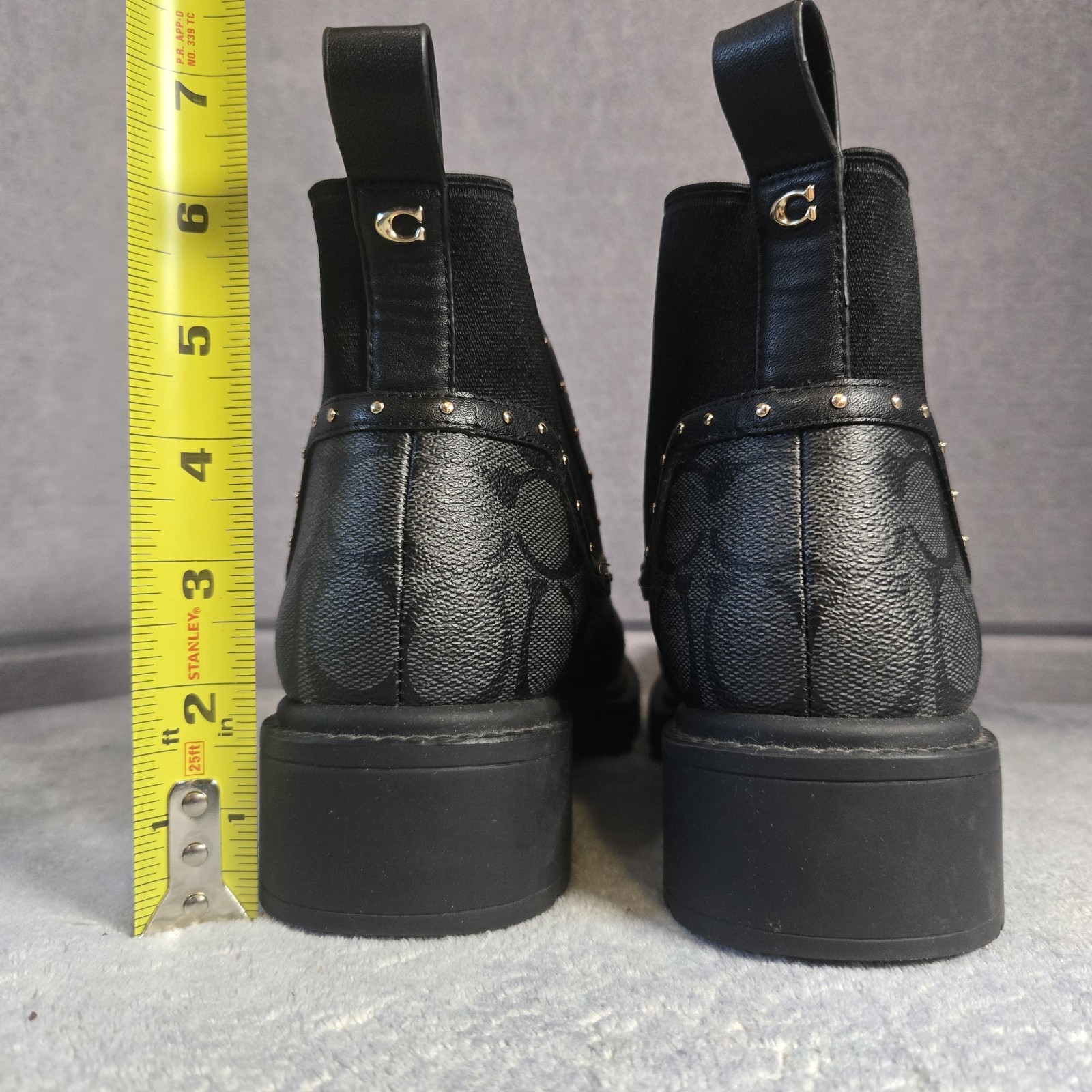 Coach Lory Signature Bootie Grey Black Size 6.5 B NWOB MSRP: $250.00