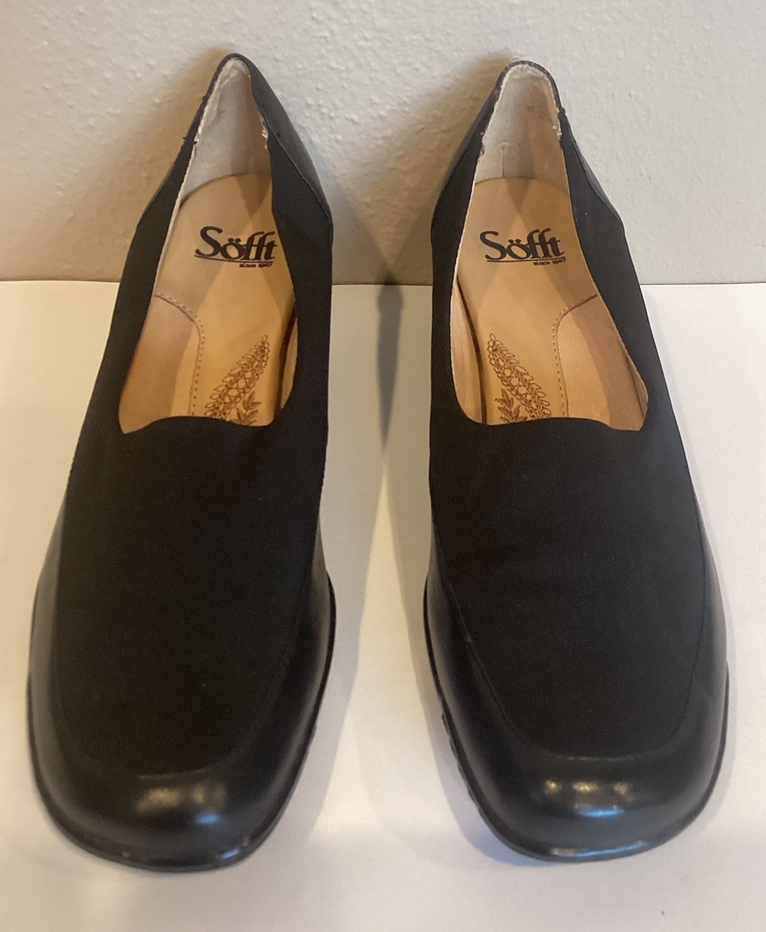 Sofft Shoes Women’s Black Size 8 N Leather And Man Made Pump 2 Inch Heels