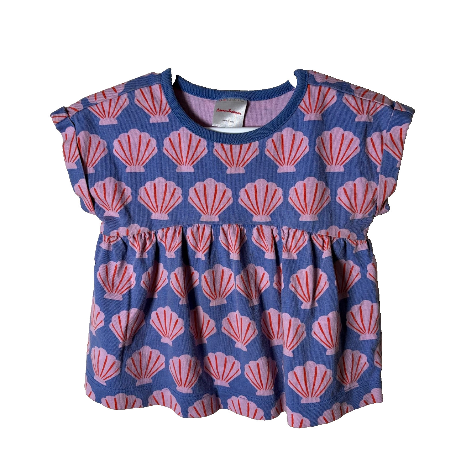 Hanna Andersson Shirt Girl’s 12-18 Months Shell Short Sleeve 75CM Top