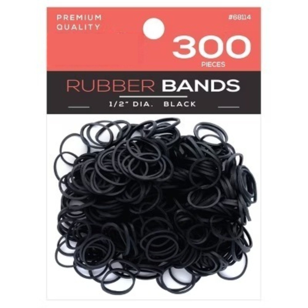 Rubber Bands – Black – 300ct: Securing Hair, All Hair Types