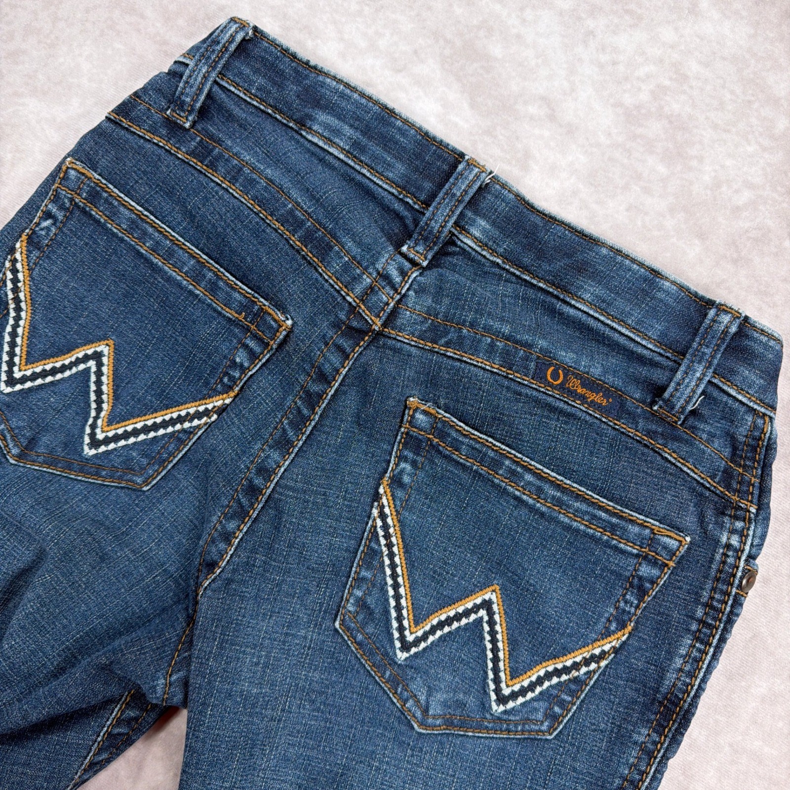 Wrangler Willow Ultimate Riding Jean Bootcut Embroidered Pockets 3 x 34 Blue