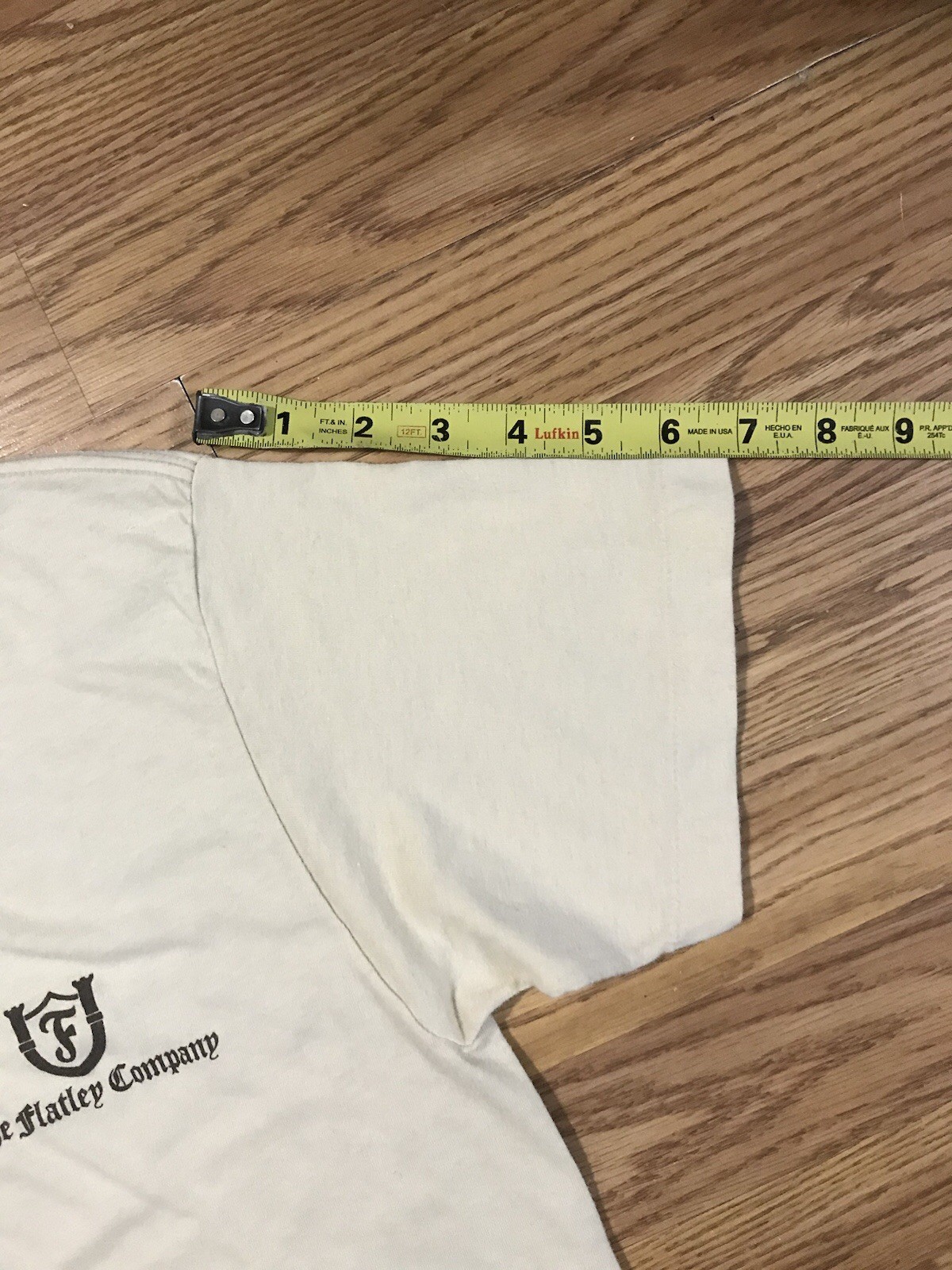 Vintage Ched by Anvil Single Stitch USA L T-Shirt Off White Flatley Company Logo