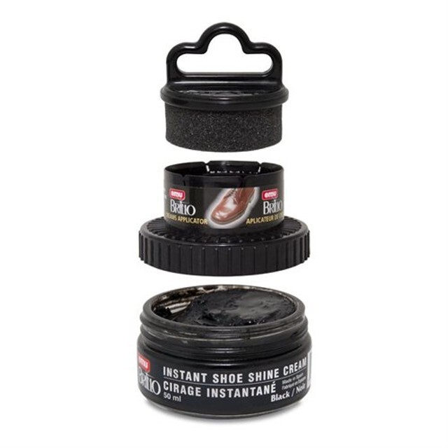 Moneysworth and Best Instant Shoe Shine Cream Kit- black with dauber brush