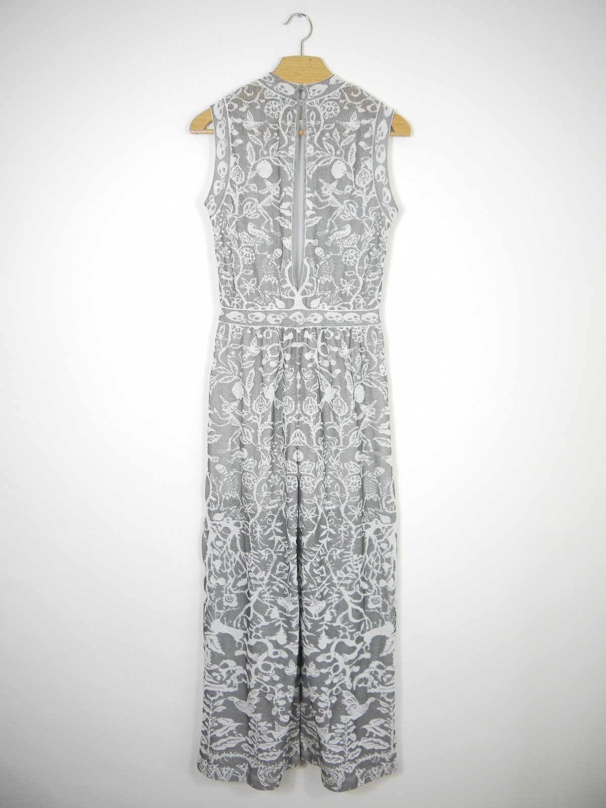 Missoni Jumpuit Grey Wide Leg 2015 Summer RTW Skull Knit Sleeveless Size 10