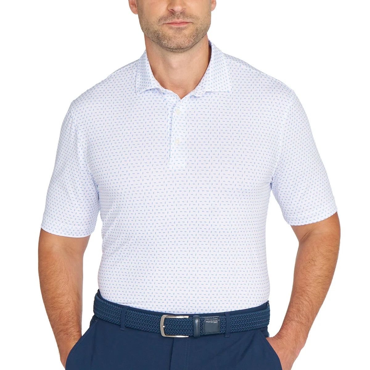 Greg Norman Mens ML75 Stretch Polo Shirt Golf Moisture Wicking Jersey Casual New