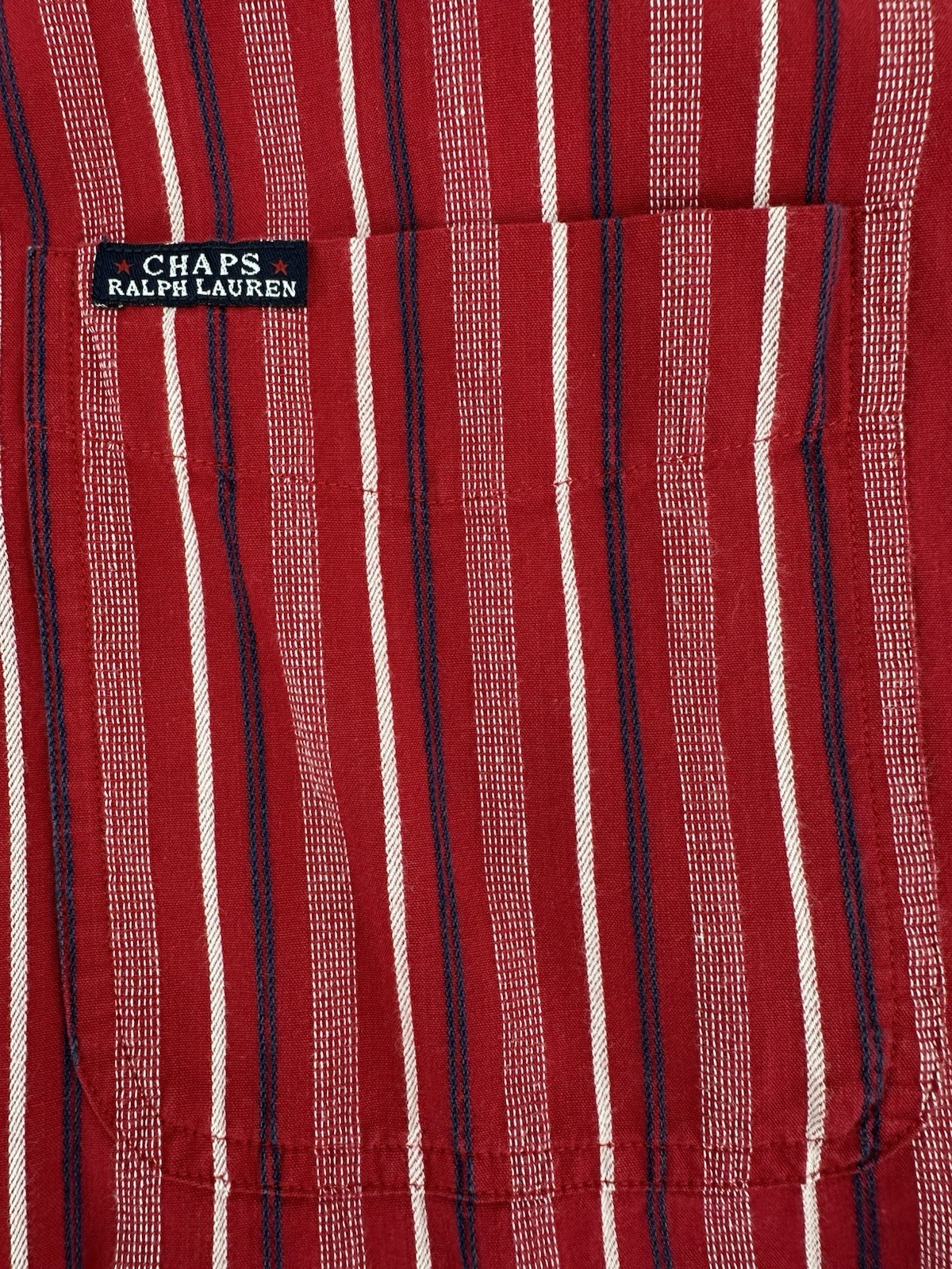 Chaps Ralph Lauren Easy Care Button Up Shirt Mens Size L Red Plaid