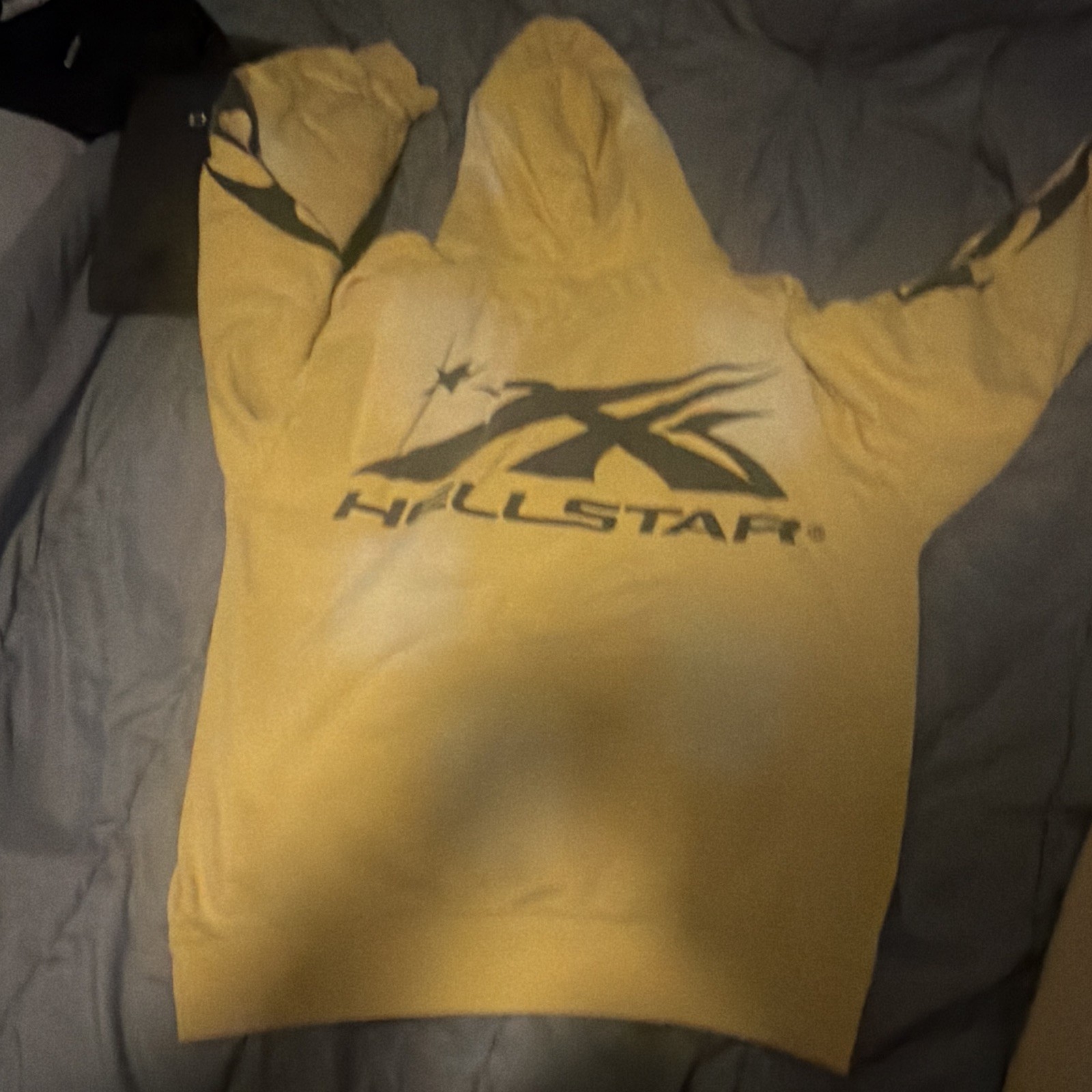 Hellstar Yellow Graphic Full Zip Hooded Fleece Tracksuit Hoodie & Pants M