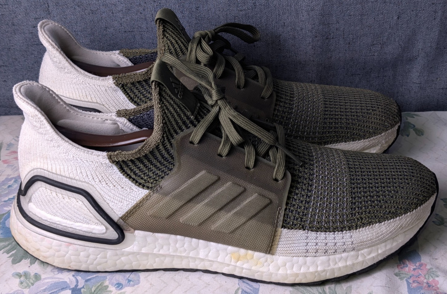 adidas UltraBoost 19 Olive Men’s 11 Primeknit Running Shoes Gym Sneakers F35243