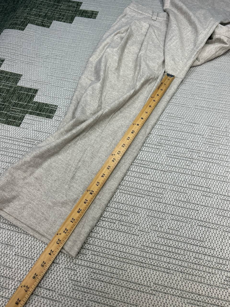 Cos Pleated Wide Leg Cropped Pants Womens 6 Beige Wool High Rise Business Formal