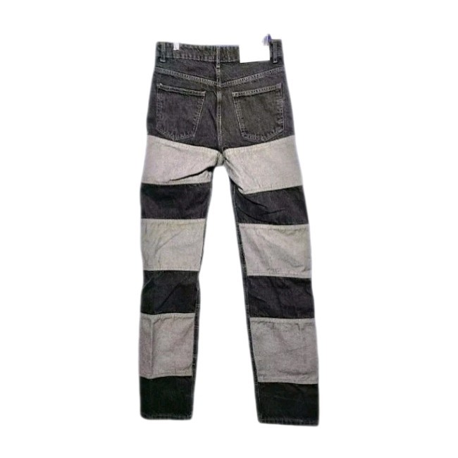 BoohooMan Patchwork Jeans Men’s Size 30×33 Straight Leg Button Fly Black Gray