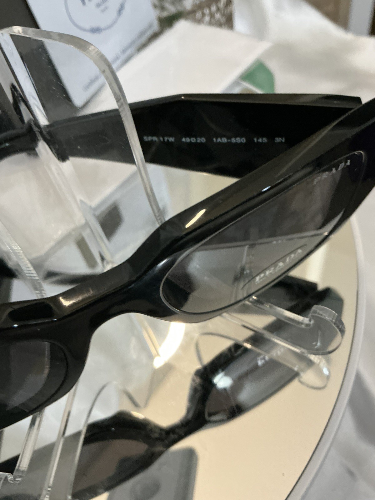 NIB PRADA BLACK RECTANGLE 1AB5S0 EYEWEAR PRADA 49-20-145